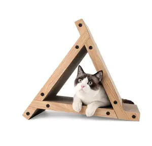 3 lati verticale gatto tiragraffi triangolo gatto Scratch tunnel giocattolo Scratcher rampa per gattino gioca esercizio