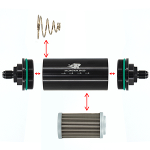 Nouveau filtre à carburant en ligne universel avec adaptateur AN6 AN8 AN10 raccords élément 100 micron et support de filtre à carburant 50mm pour <span class=keywords><strong>E85</strong></span> - Product Image 4