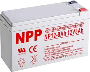 가정용 경보 보안 시스템 용 미국 창고 NPP 12V-8Ah F1 12V 8Ah 충전식 밀봉 납산 배터리 - Product Image 1