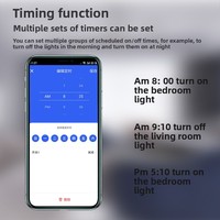 Interrupteur mural intelligent WiFi Zigbee unidirectionnel pour norme américaine, sans fil, avec bouton, compatible Alexa et Google Home