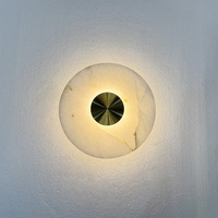 Applique murale en marbre LED ronde éclairage décoratif pour salon couloir chambre fond mur marbre modélisation lumière