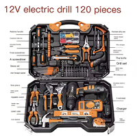 Kit d'Outils Ménagers 120 Pièces Moteur Brushless Batterie Lithium Outil Électrique Perceuse à Main pour un Diamètre de Perçage de 10mm