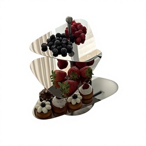 Modern <b>3</b> <b>Tier</b> Stainless Steel <b>Cake</b> <b>Stand</b> Dessert Display <b>Stand</b> Fruit Serving Tray Cupcake Pastry Holder for Party Buffet - Product Image 2