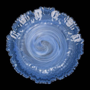 Grande assiette occidentale en verre de 33 cm en forme de fleur, motif nuage d'encre bleue, pour la décoration intérieure, les mariages, les fêtes et les dîners, décoration de restaurant - Product Image 1