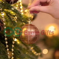 EAGLEGIFTS Lot de 35 boules de Noël de 6 cm, thème festif, cuivre doré mat, imperméables, écologiques, décoratives