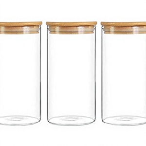 EX-03 Frascos de Vidrio Modernos de 450 ml (15 oz) Libres de BPA con Tapa de Bambú, Herméticos, Aptos para Lavavajillas, Organizadores de Despensa para Alimentos - Product Image 4