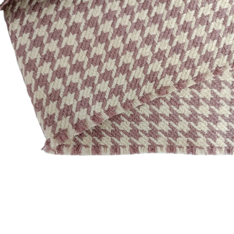 Jacquard Yarn dyed cationic Plover grid check wool microfiber polyester woolen overcoat fabric