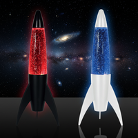 Lampe à lave scintillante en forme de fusée rétro, alimentée par USB Type-C, lumière d'ambiance LED pour chambre à coucher, salle de jeux, décoration d'espace pour enfants