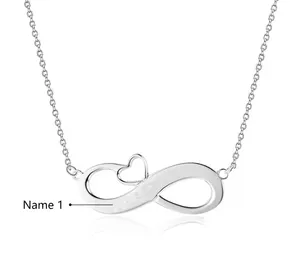 Wholesale Fashion Unique Custom Steel Color 3d Letter Alphabet Initial Plated Logo Pendant Name Necklace