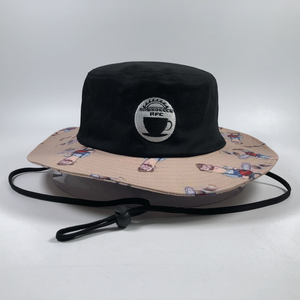 OEM Adultos Algodón Cubo Sombreros Cuerda Personalizada Impreso Patrón Pescadores Gorras Cuerda Ajustable Boonie para Hombres Trabajo al Aire Libre - Product Image 4