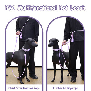 <b>Dog</b> Leash Set <b>Medium</b> Small <b>Dog</b> Blue PVC Non Slip Walking <b>Harness</b> Collar Retractable No Solid Color Pet Supplies - Product Image 2