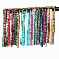 Collier TeoWaki en perles d'abaque en pierre naturelle, chaîne principale avec fermoir volant, réglable, style bohème, à superposer