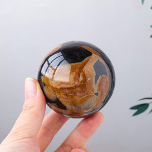 Bolas de cristal naturales de la más nueva llegada Simbiosis de obsidiana negra del océano de cristal natural para la decoración - Product Image 3