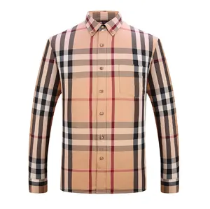 CLASSIQUE HOMMES BUFFLE PLAID CHEMISE DÉCONTRACTÉE HOMMES GROS CHÈQUE BAMBOU FIBERS CHEMISES