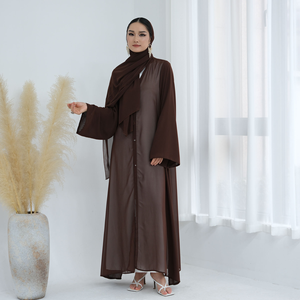 シャルート・イスラム服 イード・トルコ・ドバイ・アバヤ・ブラック・ガルフ・モデスト・ローブ・着物・ムスリム女性用ドレス・シフォン・オープンアバヤ・2026 - Product Image 3