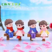 Bonne qualité Chunjun Écharpe Amoureux Paysage En Plastique Jardinage Ornement DIY Girly Coeur Gâteau Décoration Artisanat