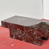 Table console en marbre Rosa Levanto personnalisée pour projets commerciaux Surface solide style victorien naturel avec rangement nordique