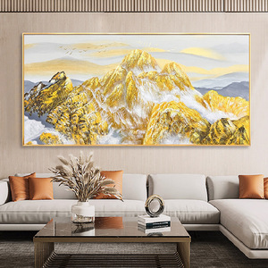 Pintura al Óleo Pintada a Mano, Arte Abstracto Moderno de Paisaje, Efecto 3D, Marco Metálico, Decoración de Pared para Sala de Estar, Fondo de Sofá - Product Image 4