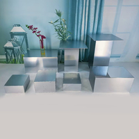 Ensemble de 9 pièces de luxe en acrylique argenté pour buffet, présentoir moderne poli pour desserts et aliments, idéal pour mariages et réceptions