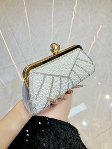 New Style Celebrity Pearl Fashion Evening Bag for Style Rhinestone <b>Handbag</b> Cheongsam Light Luxury Chain Polyester Tanjing - Product Image 2