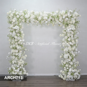 โรงงาน DKB ขายส่งดอกไม้ประดิษฐ์จากผ้าไหมสำหรับตกแต่งซุ้มงานแต่งงาน กุหลาบขาว ปรับขนาดได้ ทำด้วยมือ เป็นมิตรกับสิ่งแวดล้อม ทนทาน - Product Image 3