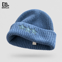 Bonnet en tricot côtelé personnalisé de haute qualité avec logo, bonnet d'hiver luxueux et chaud à revers pour femmes et hommes