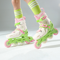 Les patins à roues alignées de taille réglable chausse les patins à roulettes clignotants populaires chauds avec le cadre en plastique intégré