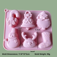 Moules à gâteau en silicone de Noël, Père Noël, bonhomme de neige, maison en pain d'épices, arbre, sans BPA, démoulage facile, lavage à la main uniquement