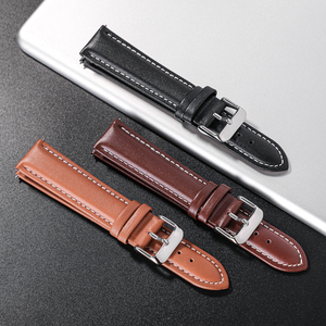 Correa de reloj inteligente de cuero cosida de gran venta, 18mm 20mm 22mm, correa de muñeca ajustable de repuesto para relojes inteligentes - Product Image 6