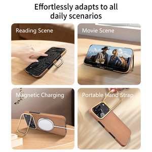 Custodia per telefono in fibra aramidica di lusso, ultraleggera (25g), antiurto, anti-impronta, goffrata, con supporto magnetico personalizzato per lenti - Product Image 4
