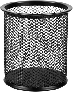 Hot Sale High Quality Pen Holder Mesh Pencil Holder Metal Pen Organizer Black for Desk Office Pencil Holder pen cup size 9*9.9cm