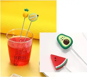 Swizzle Sticks Shaped Cocktail Ice Drink Stirrers Fruit Picks Juice Stirring Rod Luau Party Supplies