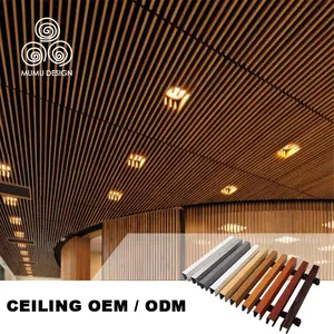 Panel Penutup Dinding MUMU, Modern Plafon PVC Dekorasi Interior, Papan Langit-langit Logam dan Kayu