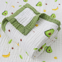 Vente en gros de couvertures en mousseline de coton à 6 couches pour bébé, serviette pour nouveau-né