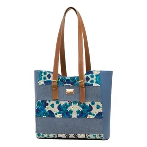Borsa Tote in Denim da Donna Fana Elio con Ricamo Floreale, Design per Uso Quotidiano, Stile per Tutte le Stagioni - Product Image 4