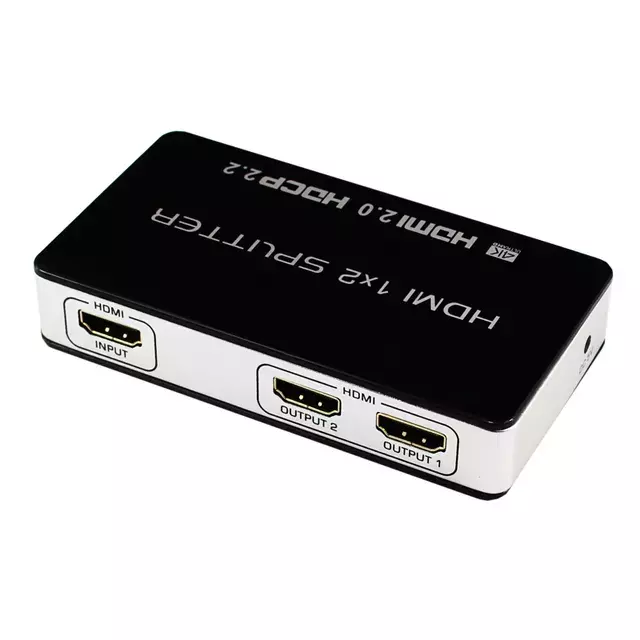 Hdmi Splitter 1x2 Hdmi 2.0 Version Supporting 4k 3D HDMI Splitter 1 in 2 Out Port for HDR CEC signal Splitting