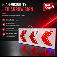 Signalisation directionnelle à LED clignotante en aluminium à énergie solaire, film réfléchissant de troisième qualité, 1200x400mm, panneau d'avertissement routier pour la construction