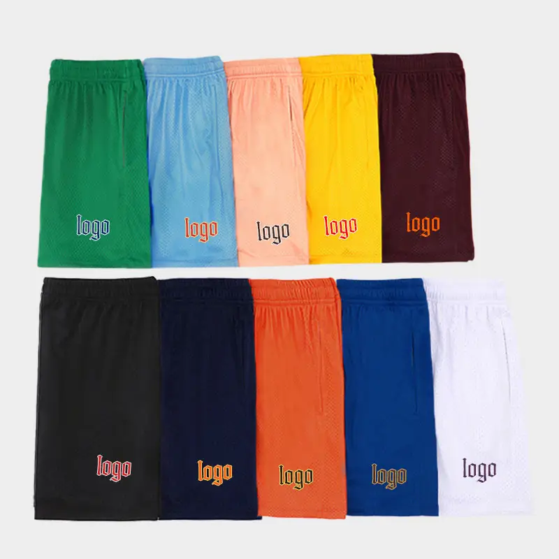 Double Couche Sublimation Plain 100% Polyester Street Wear Sets 5 Inch Inseam Gym Blank Basketball Custom Mesh Men's Shorts