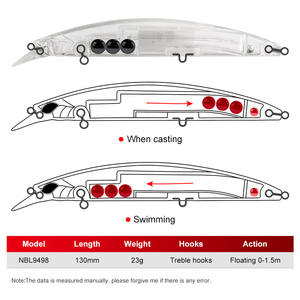 Noeby 130F Laser Bib Minnow Vislokken Drijvend Aas Kunstmatig Hard Aas Zoutwater voor Zeebaarsvissen - Product Image 6