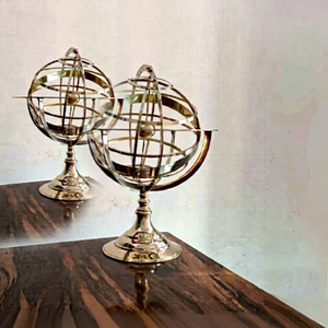 Antique Brass Armillary Sphere Globe Handmade Art Deco <b>Rotating</b> Astronomical <b>Desk</b> Ornament for Home Office - Product Image 4
