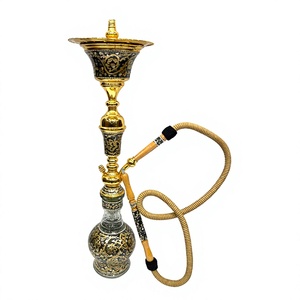 Superior Quality Unique Design Luxury Egyptian Designer Mother of Pearl Gold Picasso Decorated Stainless Steel <b>Hookahs</b> Supplier - Product Image 1