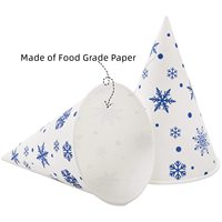 Gobelets à cône de neige, cône de neige en papier étanche jetable pour la neige fondante, la crème glacée, le Sorbet, l'eau