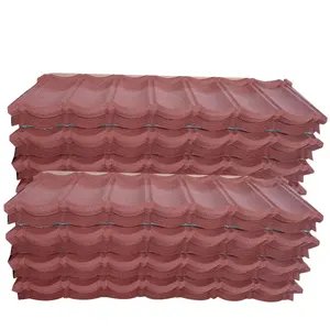 थोक कस्टम रंगीन लाल पत्थर लेपित चिकनी सादे धातु छत टाइल गैलयुम छत शिंगल्स