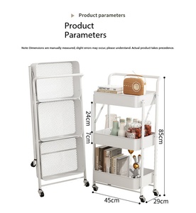 Faltbares und mobiles multifunktionales Mehrstufiges Aufbewahrungsregal der Fabrik, Kleiner Wagen für Snack-Aufbewahrung - Product Image 4