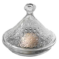 Prix de gros d'usine Pot à bonbons pour dessert avec couvercle Pot à sucre en cristal en forme de cône de luxe