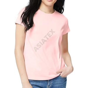 T-shirt décontracté pour femme grande taille 2026, uni, avec logo imprimé personnalisé, écologique, respirant – Fournisseur OEM, vente en gros - Product Image 1