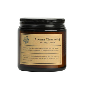 Vela Aromática Yu Huan en Frasco de Vidrio Marrón, Fragancia Floral, para el Hogar y el Dormitorio, Estilo Minimalista - Product Image 2