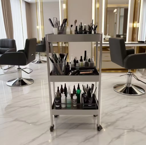 Modern Stainless Steel 3 Tier Salon <b>Small</b> Tool Car Luxury Barber Shop Furniture Trolleys for Beauty Salon with <b>Wheels</b> - Product Image 2