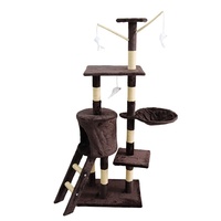 Arbre à chat multi-niveaux style simplicité avec lit intégré, poteaux à gratter en sisal, plateforme de saut et escalade verticale