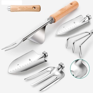 Ensemble d'outils de jardinage 9 pièces, lames en acier inoxydable, manches en bois, accessoires de bricolage pour le jardinage, qualité industrielle durable, <span class=keywords><strong>cadeau</strong></span> - Product Image 4